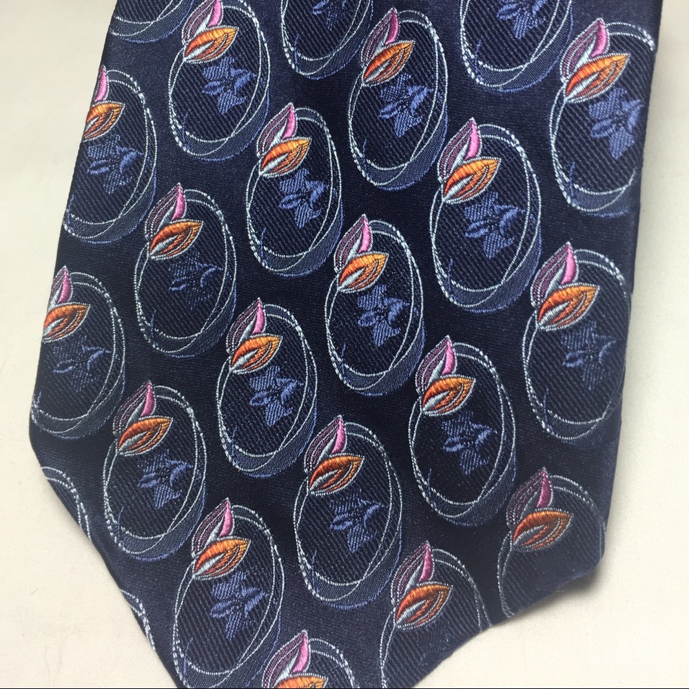 Robert Talbott studio navy flower tie 100% silk